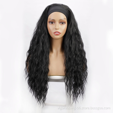 Wholesale Water Curly Braiding Hair Wig Extension Cheap Clip Ombre Kinky Fiber Hair Synthetic For Black Women Headband Wigs